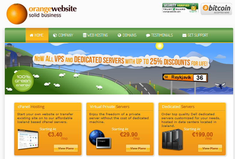 screenshot of orangewebsite.com
