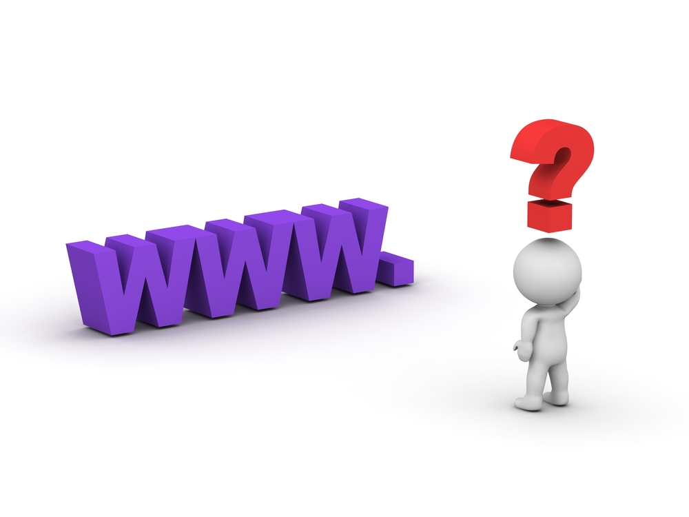 An image of 3D man thinking about domain name.